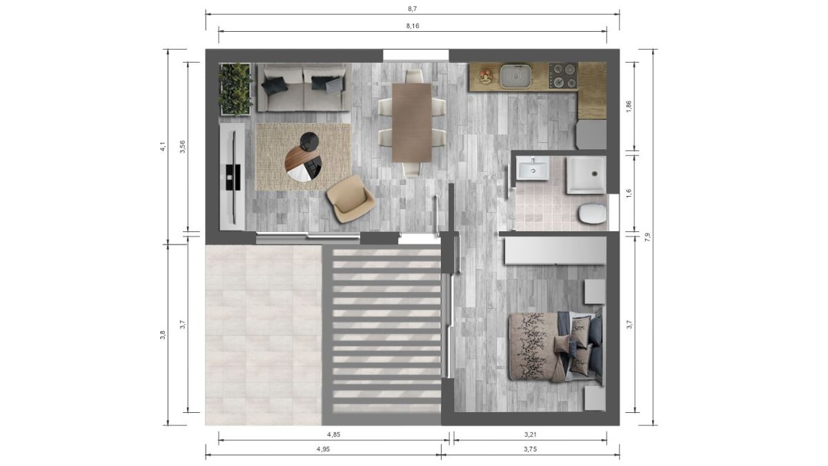 Plano casa prefabricada Delta | Facil House - Home Center
