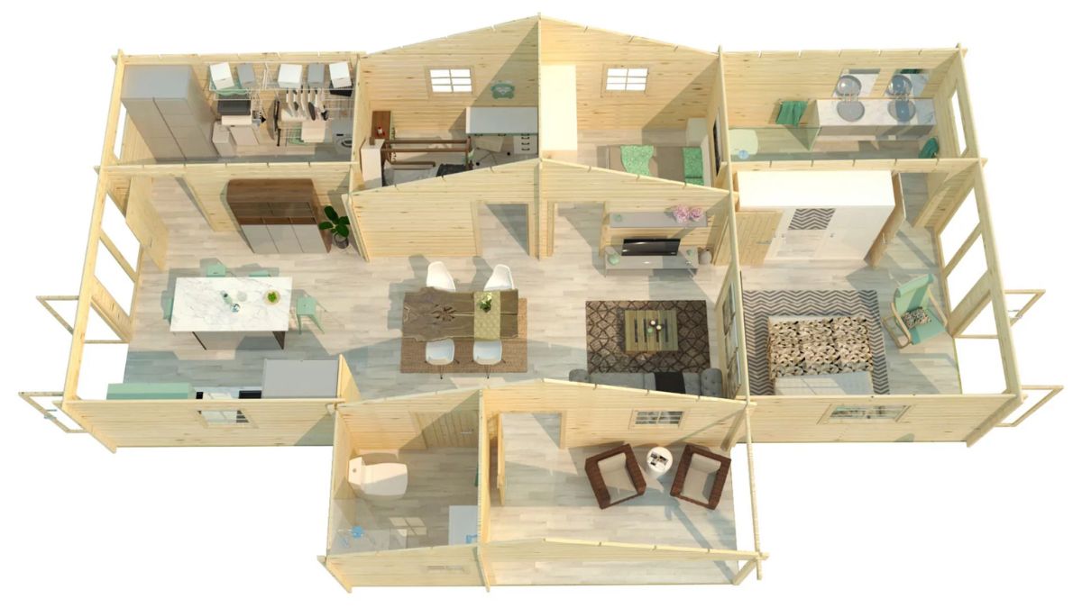 Plano de la casa prefabricada modelo Euskadi