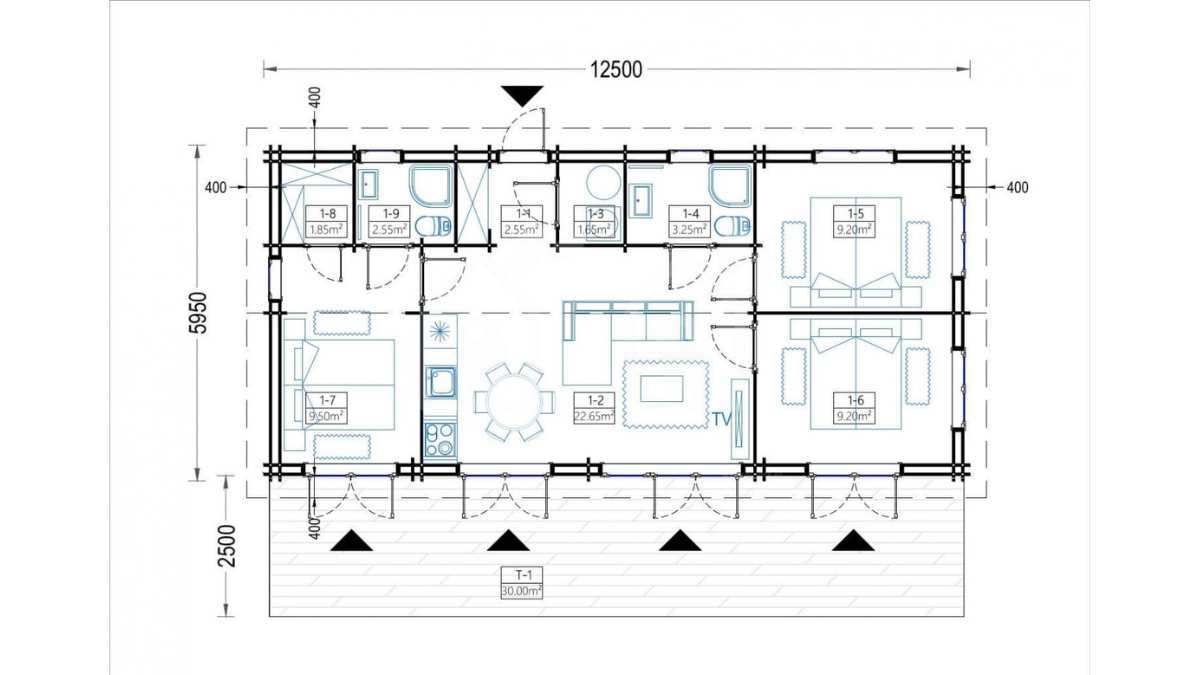 Planta de la casa prefabricada AGNES