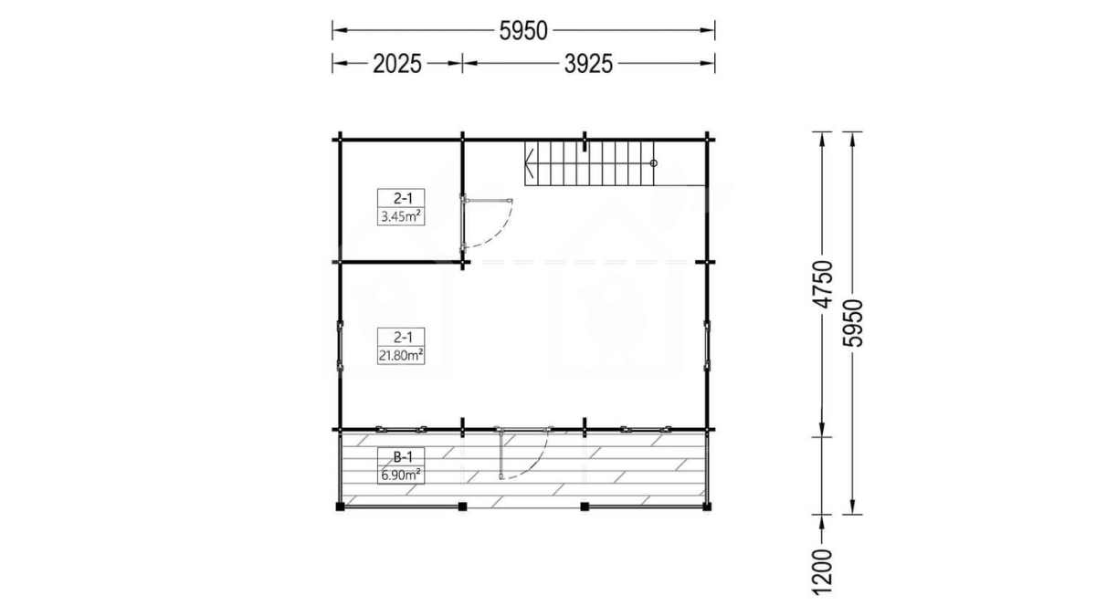 Planta 1 de la casa prefabricada Livington