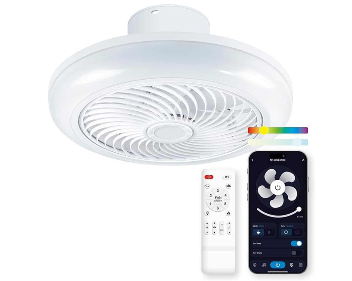 KSIX Siroco Ventilador de Techo con Luz y Altavoz