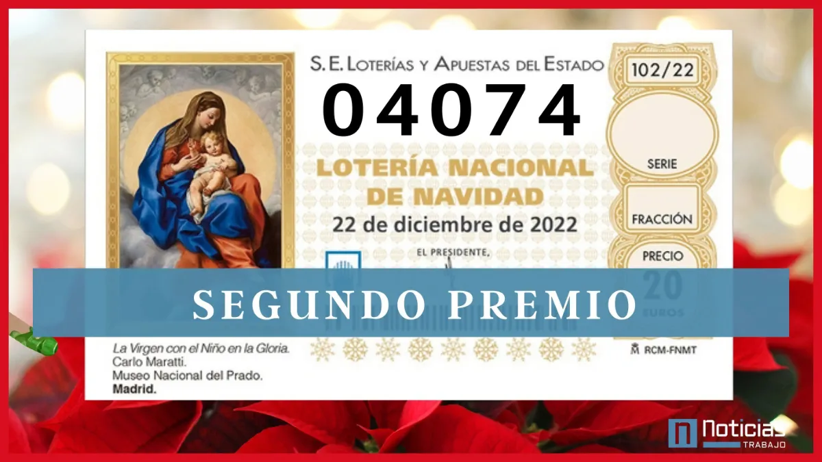 04074: segundo premio de la Lotería de Navidad 2022