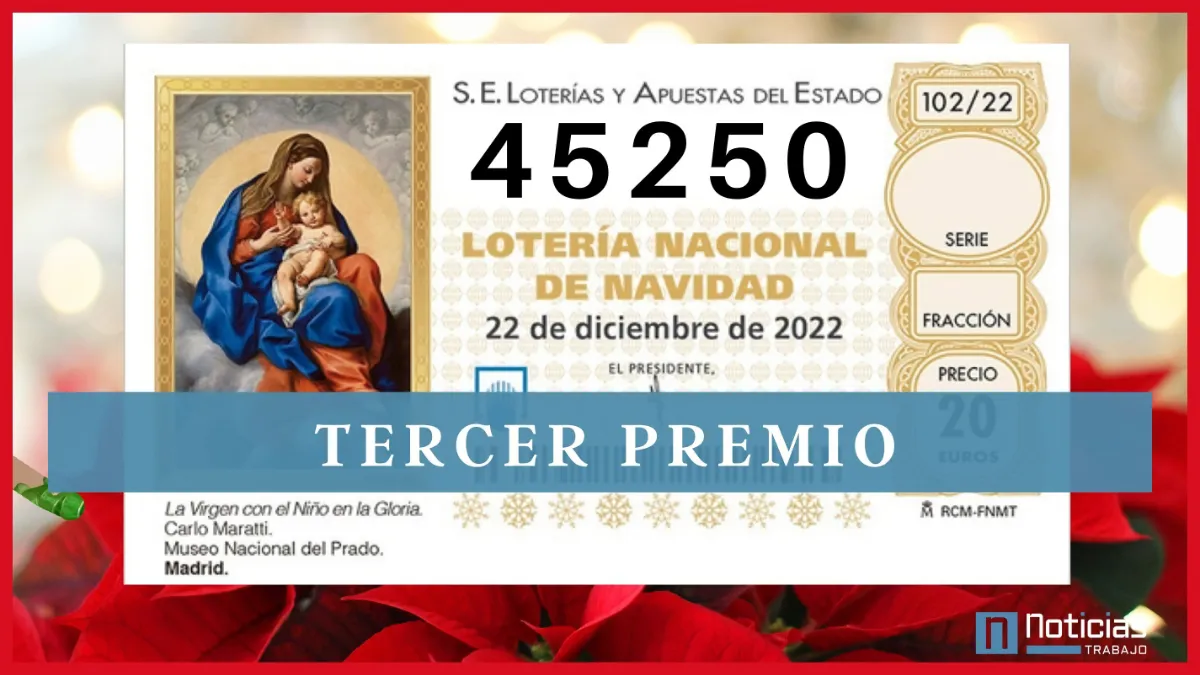45250: tercer premio de la Lotería de Navidad 2022