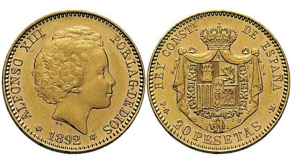 Moneda de 20 pesetas de Alfonso XIII