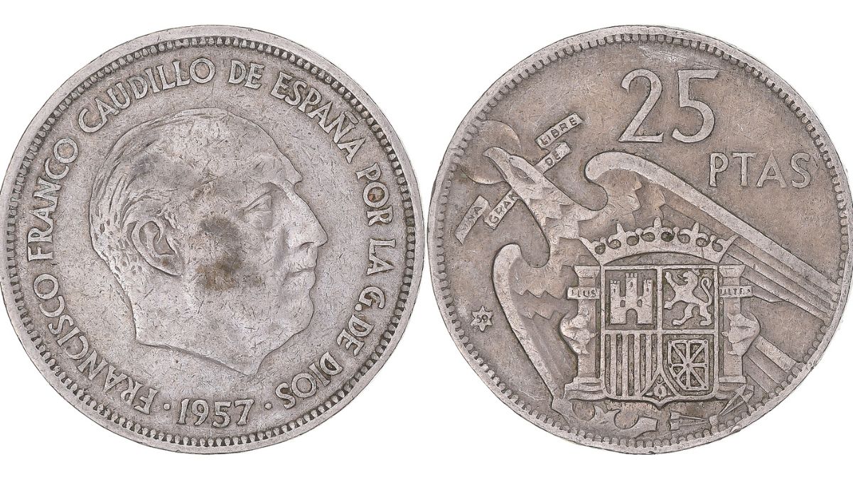 Moneda de 25 pesetas de Francisco Franco.