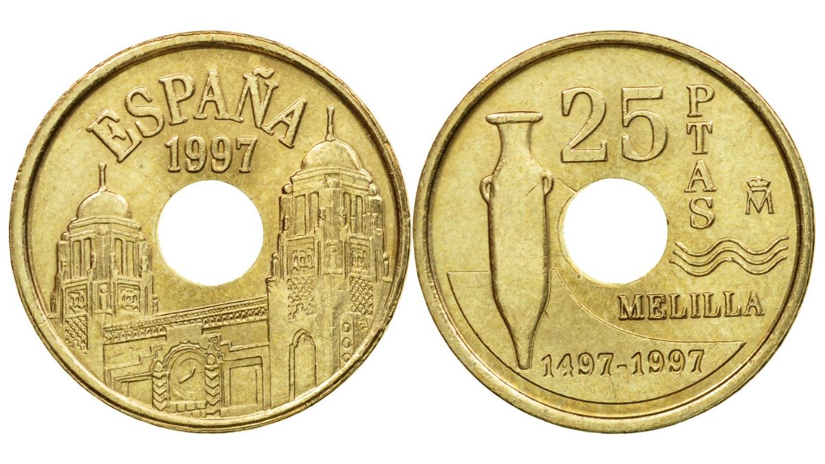 Moneda de 25 pesetas de Melilla. 