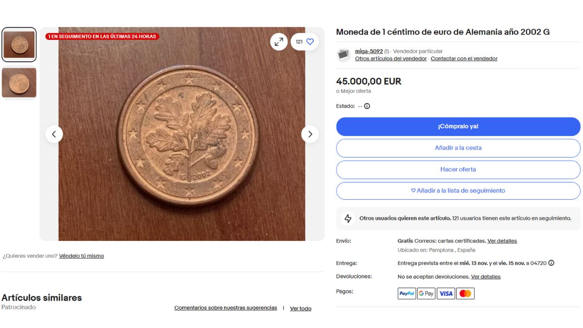 La moneda alemana más valiosa publicada en eBay