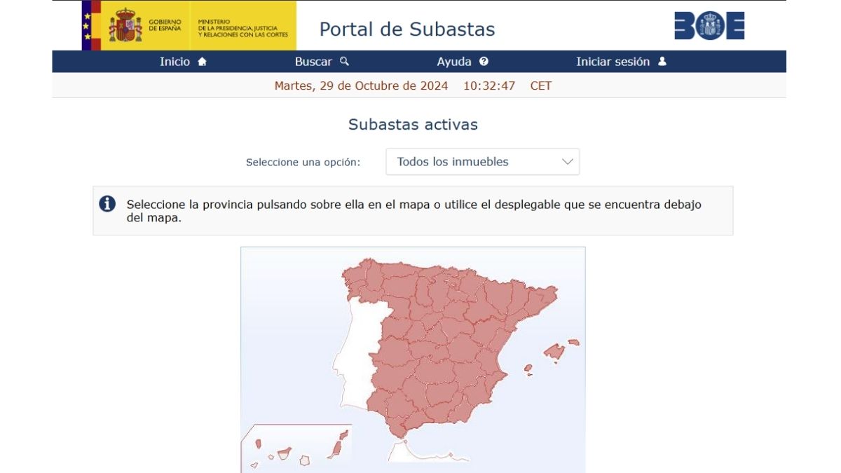 Portal de subastas del BOE