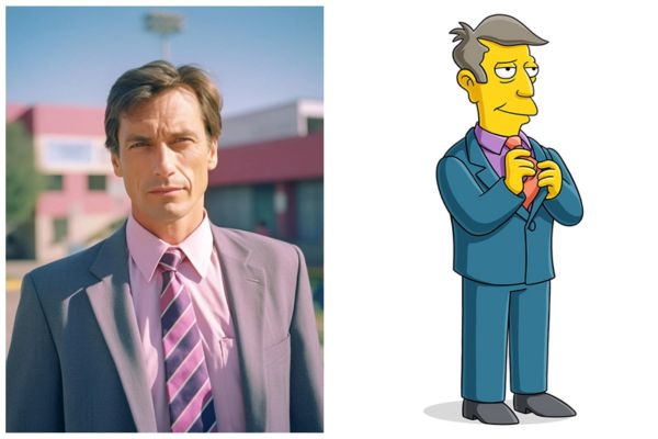 Director Skinner de ‘Los Simpsons’ versión dibujos vs. versión IA