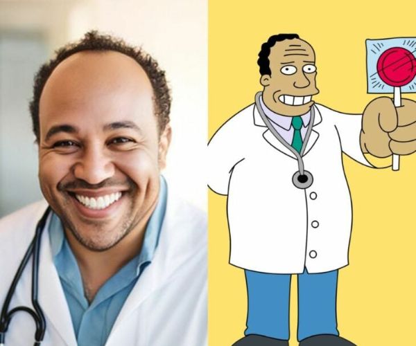 Doctor Hibbert de ‘Los Simpsons’ versión dibujos vs. versión IA