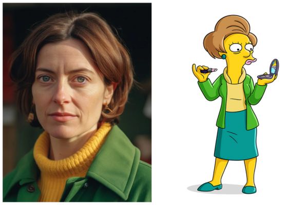 Señorita Carapapel de ‘Los Simpsons’ versión dibujos vs. versión IA