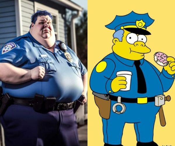 Jefe Wiggum de ‘Los Simpsons’ versión dibujos vs. versión IA