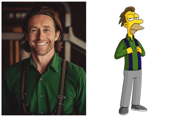 Lenny de ‘Los Simpsons’ versión dibujos vs. versión IA