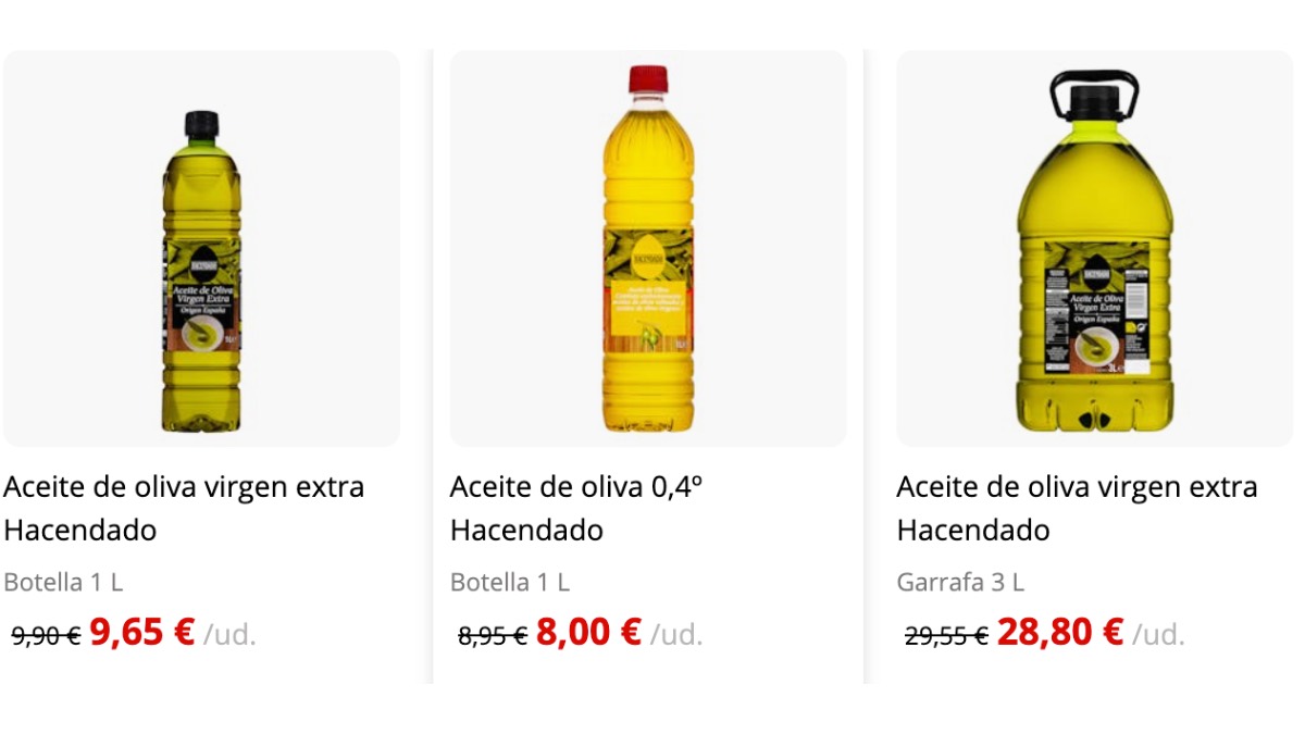 botellas aceite de oliva