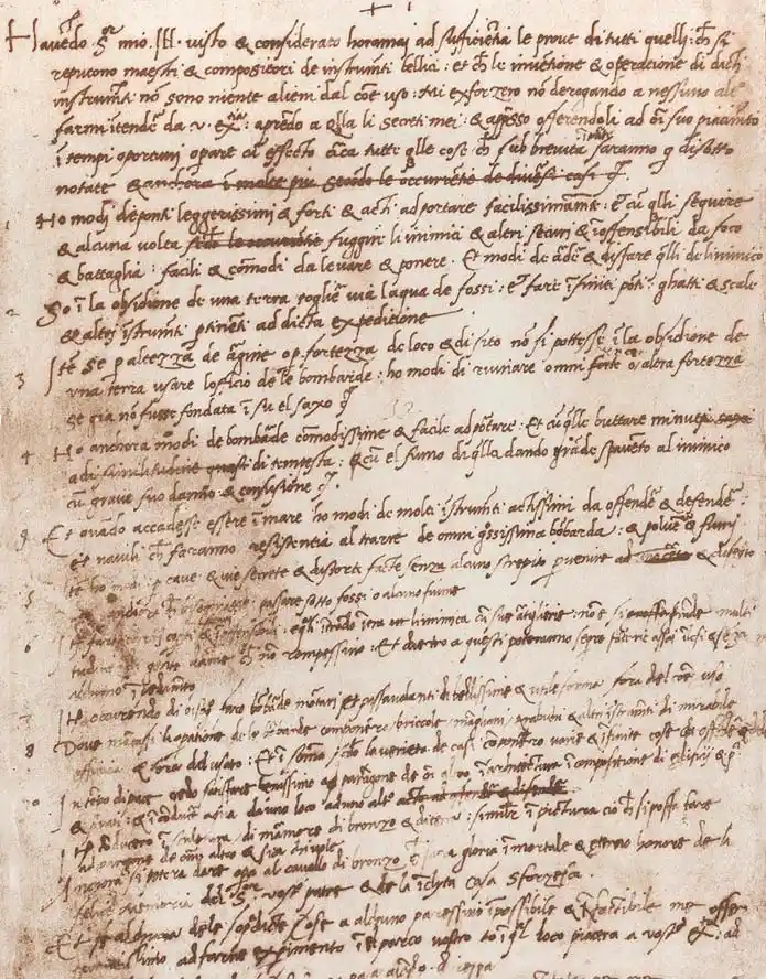 Currículum de Leonardo Da Vinci 