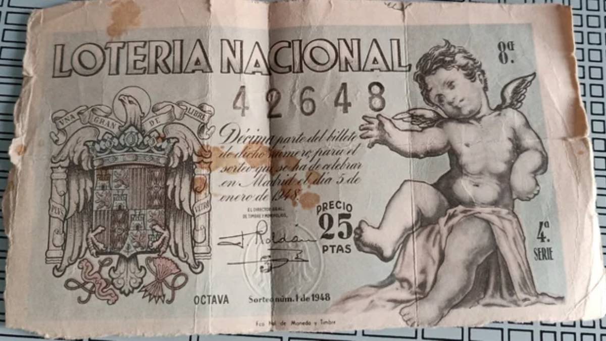 Décimo de Lotería Nacional de 1948