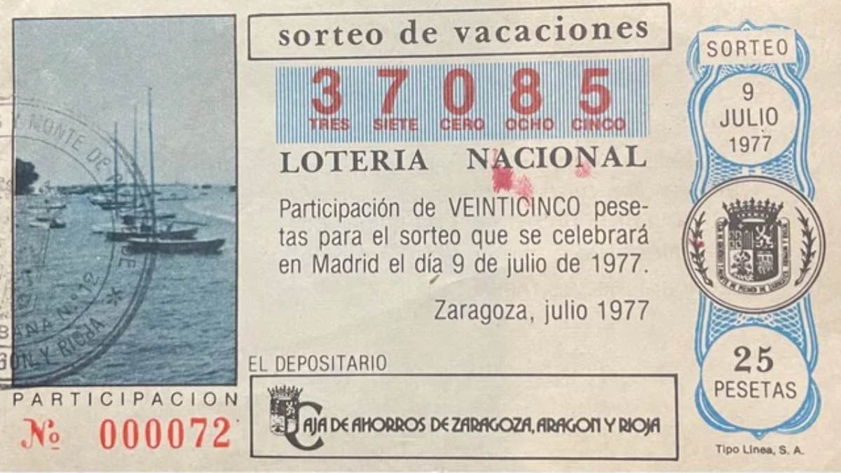 Décimo de Lotería Nacional de 1977