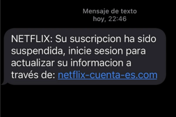 Estafa Netflix SMS