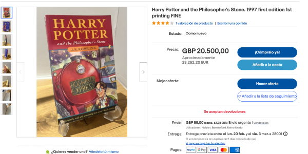 Libro Harry Potter inglés