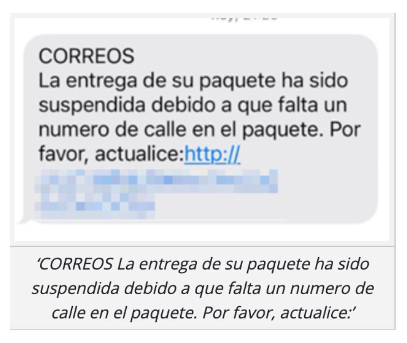 Mensaje estafa