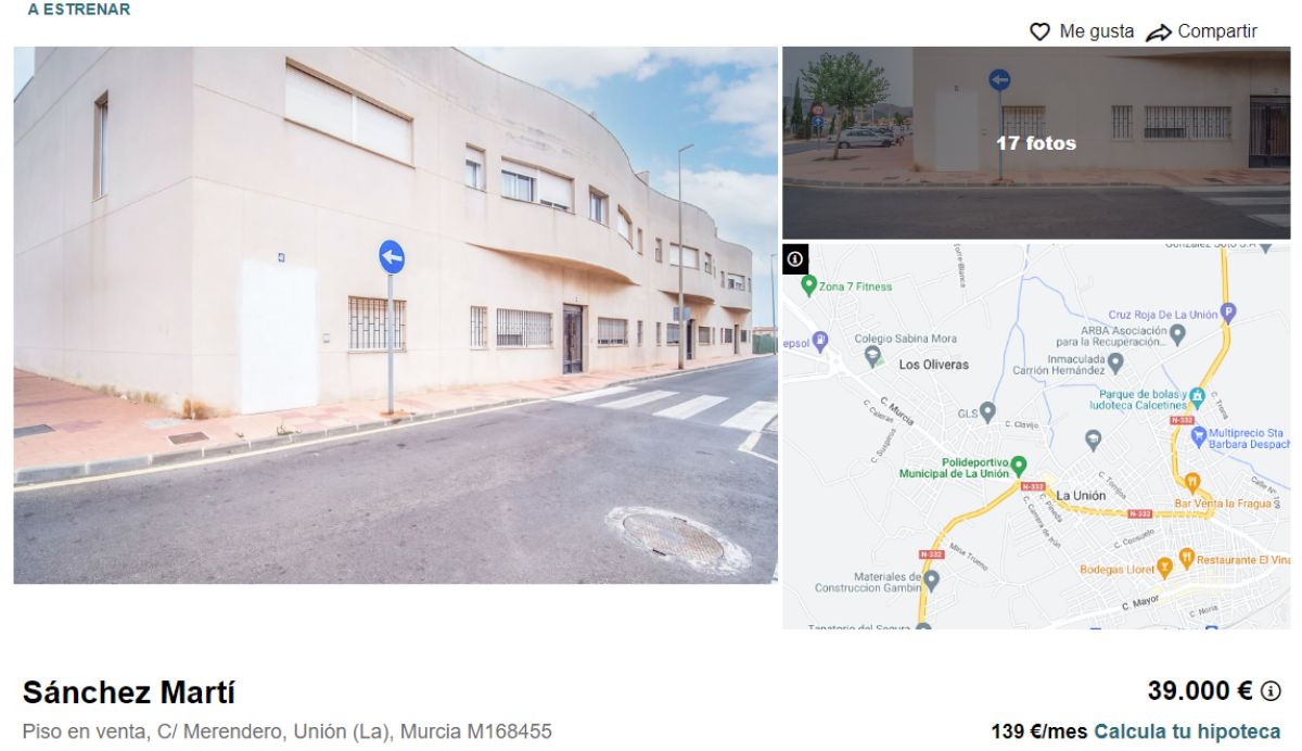 Piso en venta en La Unión (Murcia), por un precio de 39.000 euros 
